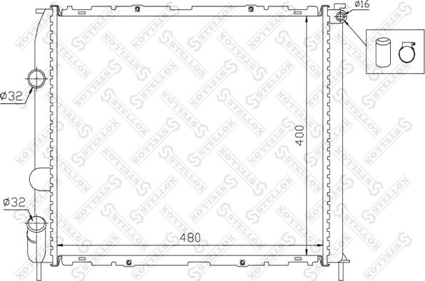 Stellox 10-26199-SX - Радиатор, охлаждение двигателя autosila-amz.com