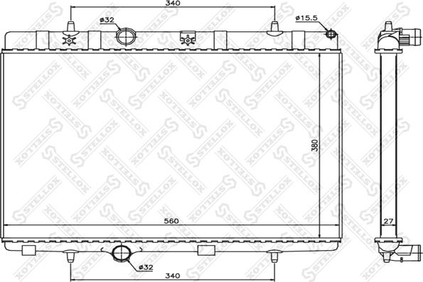 Stellox 10-26119-SX - Радиатор, охлаждение двигателя autosila-amz.com