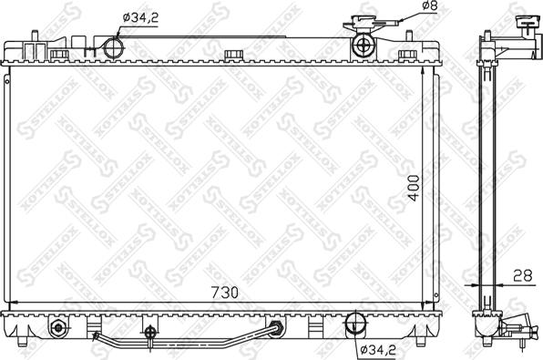 Stellox 10-26332-SX - Радиатор, охлаждение двигателя autosila-amz.com