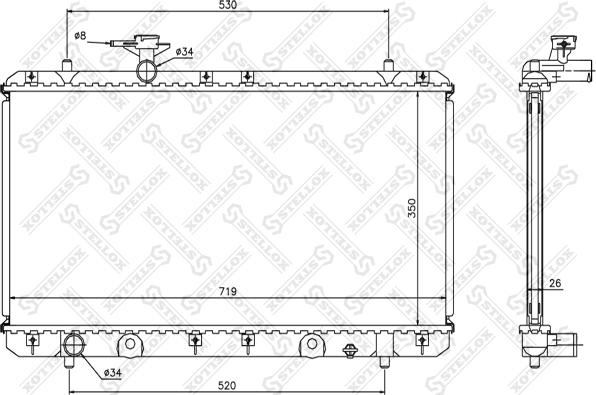 Stellox 10-26253-SX - Радиатор, охлаждение двигателя autosila-amz.com