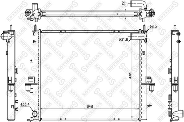 Stellox 10-26282-SX - Радиатор, охлаждение двигателя autosila-amz.com