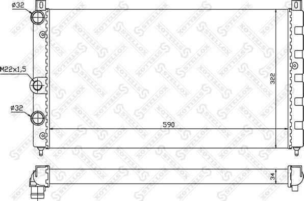 Stellox 10-26236-SX - Радиатор, охлаждение двигателя autosila-amz.com