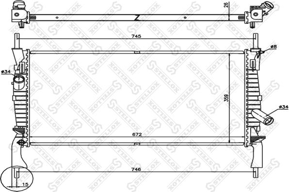 Stellox 10-26751-SX - Радиатор, охлаждение двигателя autosila-amz.com