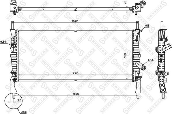 Stellox 10-26752-SX - Радиатор, охлаждение двигателя autosila-amz.com