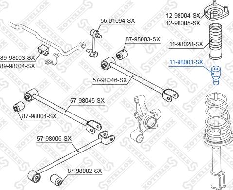 Stellox 11-98001-SX - отбойник амортизатора заднего!\ Toyota Corolla #E90/#E100/#E110 87-01 autosila-amz.com