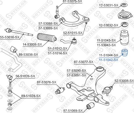 Stellox 11-51042-SX - Отбойник, демпфер амортизатора autosila-amz.com