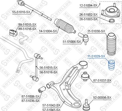 Stellox 11-51029-SX - Отбойник, демпфер амортизатора autosila-amz.com