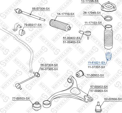 Stellox 11-51021-SX - Отбойник, демпфер амортизатора autosila-amz.com