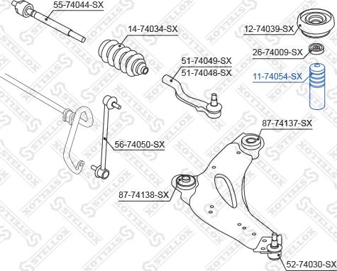 Stellox 11-74054-SX - Отбойник, демпфер амортизатора autosila-amz.com