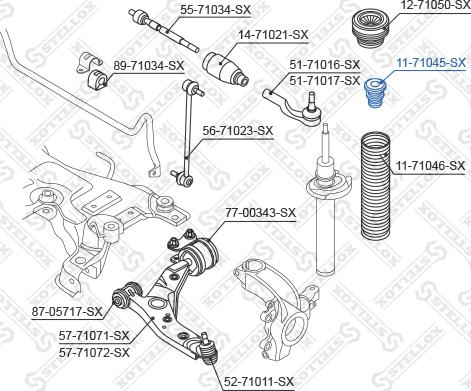 Stellox 11-71045-SX - Отбойник, демпфер амортизатора autosila-amz.com