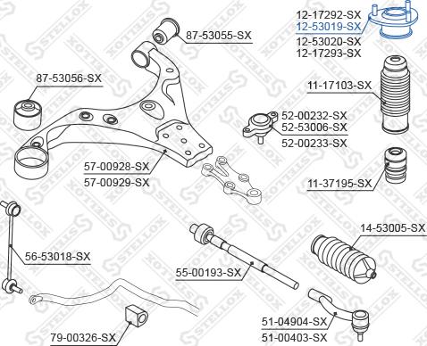 Stellox 12-53019-SX - Опора стойки амортизатора, подушка autosila-amz.com