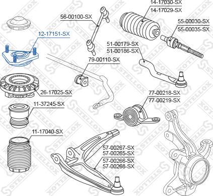 Stellox 12-17151-SX - опора амортизатора переднего!\ Honda Civic FK -2006 autosila-amz.com