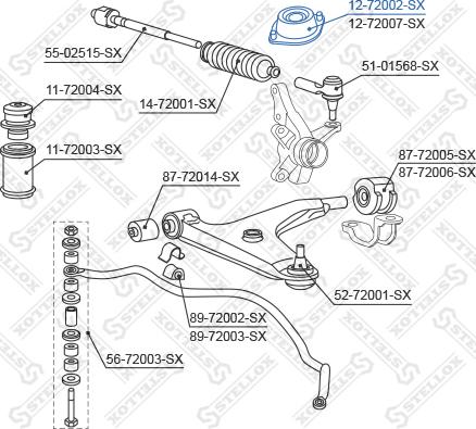 Stellox 12-72002-SX - Опора стойки амортизатора, подушка autosila-amz.com