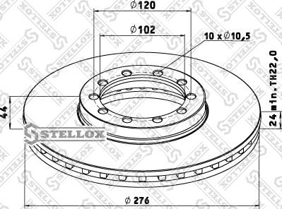 Stellox 85-00796-SX - Тормозной диск autosila-amz.com