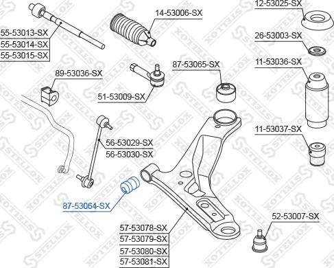 Stellox 87-53064-SX - сайлентблок рычага пер.!\ KIA Picanto 04> autosila-amz.com