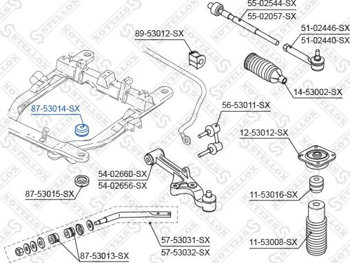 Stellox 87-53014-SX - Сайлентблок, рычаг подвески колеса autosila-amz.com