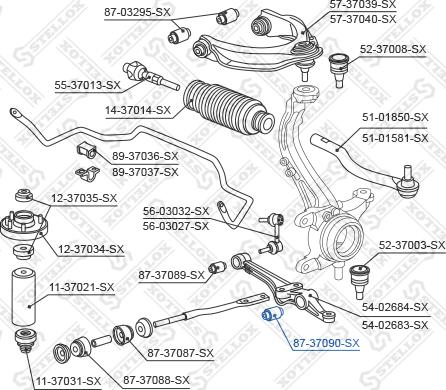 Stellox 87-37090-SX - Сайлентблок, рычаг подвески колеса autosila-amz.com