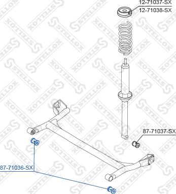 Stellox 87-71036-SX - сайлентблок зад. балки!\ Mazda 121 ZQ 96>, Ford Fiesta 96-01 autosila-amz.com