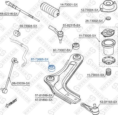 Stellox 87-73006-SX - сайлентблок рычага пер.!\ Daewoo Nubira 97> autosila-amz.com