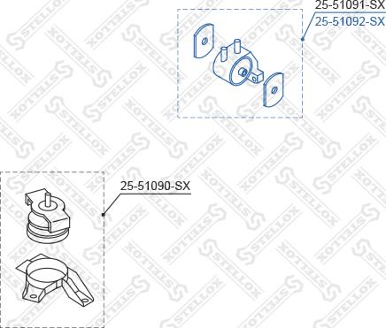 Stellox 25-51092-SX - Подушка, опора, подвеска двигателя autosila-amz.com