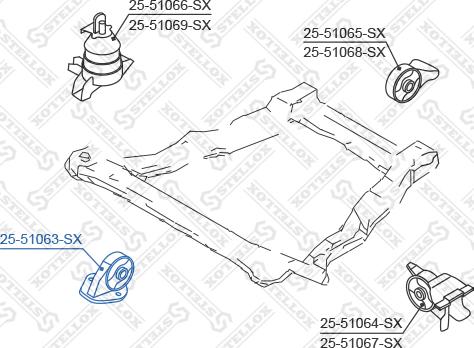 Stellox 25-51063-SX - Подушка, опора, подвеска двигателя autosila-amz.com