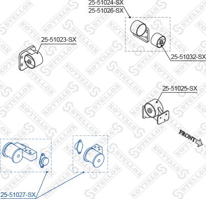 Stellox 25-51027-SX - Подушка, опора, подвеска двигателя autosila-amz.com