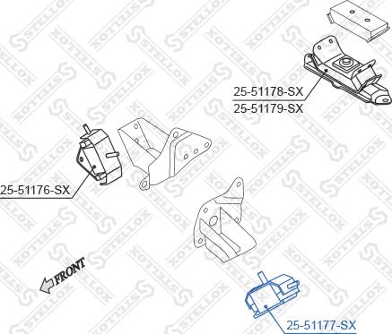 Stellox 25-51177-SX - Подушка, опора, подвеска двигателя autosila-amz.com