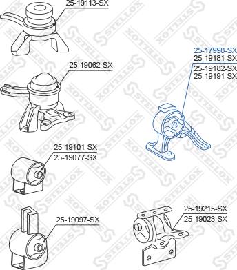 Stellox 25-17998-SX - Подушка, опора, подвеска двигателя autosila-amz.com