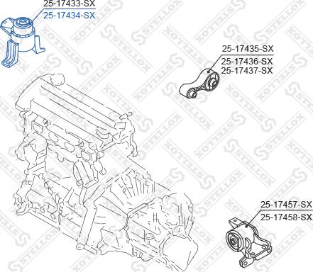 Stellox 25-17434-SX - подушка двигателя правая!\ Mazda 6 GH 2008-2013 autosila-amz.com