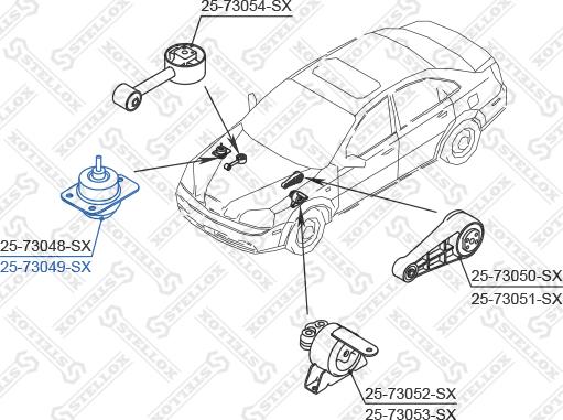 Stellox 25-73049-SX - Подушка, опора, подвеска двигателя autosila-amz.com