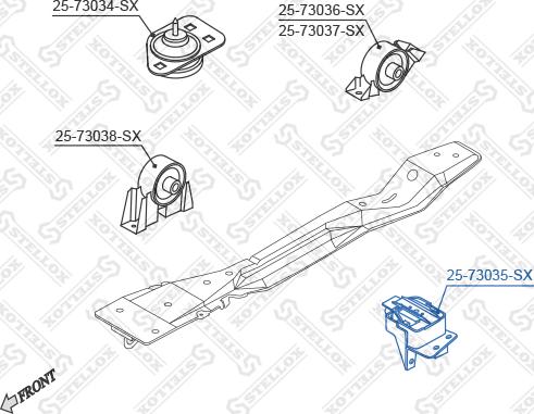 Stellox 25-73035-SX - Подушка, опора, подвеска двигателя autosila-amz.com