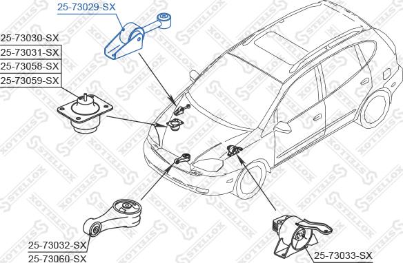 Stellox 25-73029-SX - Подушка, опора, подвеска двигателя autosila-amz.com