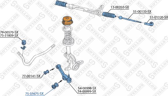 Stellox 75-31675-SX - Сайлентблок, рычаг подвески колеса autosila-amz.com