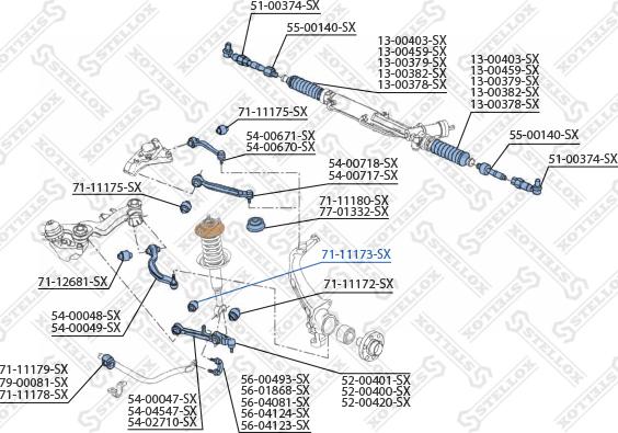 Stellox 71-11173-SX - Сайлентблок VAG пер. подв. пер. ниж. рычага A4, A6, A8, PAS 5 (внут.) LM autosila-amz.com