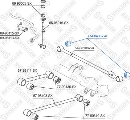 Stellox 77-00436-SX - Сайлентблок, рычаг подвески колеса autosila-amz.com