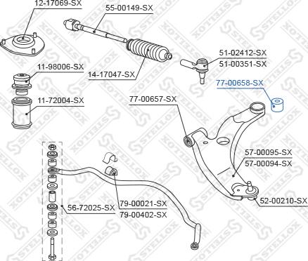 Stellox 77-00658-SX - сайлентблок перед.рычага зад.!\ Mitsubishi Lancer 1.6-2.0 03> autosila-amz.com