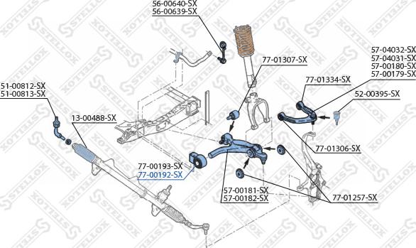 Stellox 77-00192-SX - Сайлентблок, рычаг подвески колеса autosila-amz.com