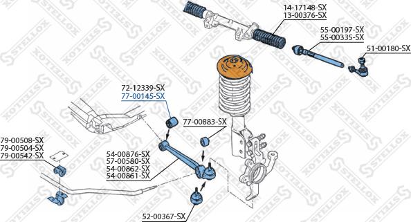 Stellox 77-00145-SX - Сайлентблок, рычаг подвески колеса autosila-amz.com