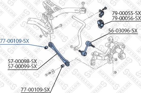 Stellox 77-00109-SX - сайлентблок заднего продольного рыч.!\ Audi A3 03>,VW Golf 03>/Jetta3 05> autosila-amz.com
