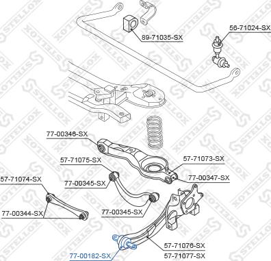 Stellox 77-00182-SX - Сайлентблок, рычаг подвески колеса autosila-amz.com