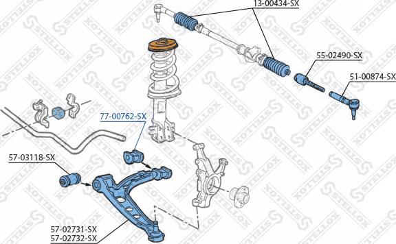 Stellox 77-00762-SX - Сайлентблок, рычаг подвески колеса autosila-amz.com