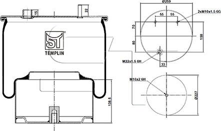 ST-Templin 04.060.6006.755 - Кожух пневматической рессоры autosila-amz.com