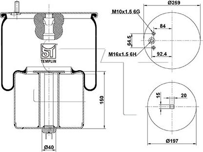 ST-Templin 04.060.6106.480 - Кожух пневматической рессоры autosila-amz.com
