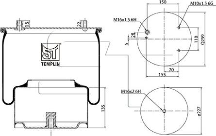 ST-Templin 04.060.6106.090 - Кожух пневматической рессоры autosila-amz.com