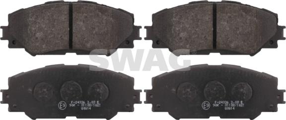 Swag 81 91 6650 - Тормозные колодки, дисковые, комплект autosila-amz.com