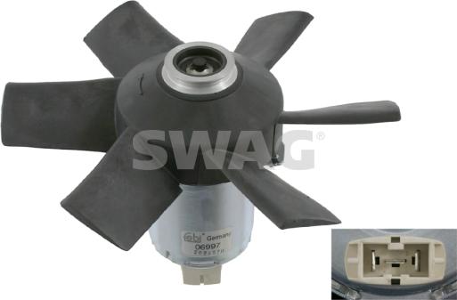 Swag 30 90 6997 - Вентилятор радиатора AUDI: 80 (B2) 1.6-1.8i/D 80-86, 80 (B3) 1.6-2.0i/S/E/D/TD/quattro 86-91, 80 (B4 autosila-amz.com