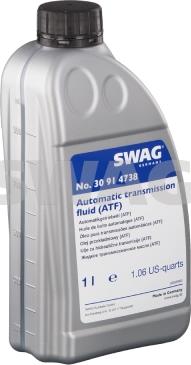 Swag 30 91 4738 - Жидкость гидравлическая 1л - для АКПП (желтая) LT 71141, ZF 4HP20 и VW AG4, VW G052162A2, MB 236.11, autosila-amz.com