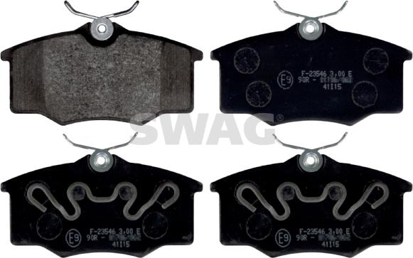 Swag 30 11 6215 - Тормозные колодки, дисковые, комплект autosila-amz.com