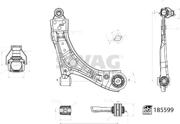 Swag 33 10 9998 - Рычаг подвески колеса autosila-amz.com