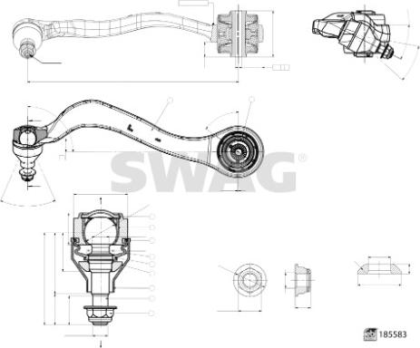 Swag 33 10 9987 - Рычаг подвески колеса autosila-amz.com